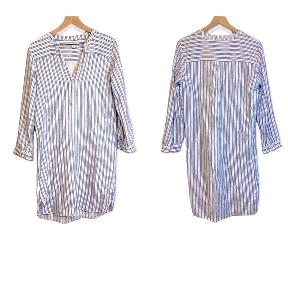 J Crew Mercantile stripe shirt dress size medium - Picture 1 of 11